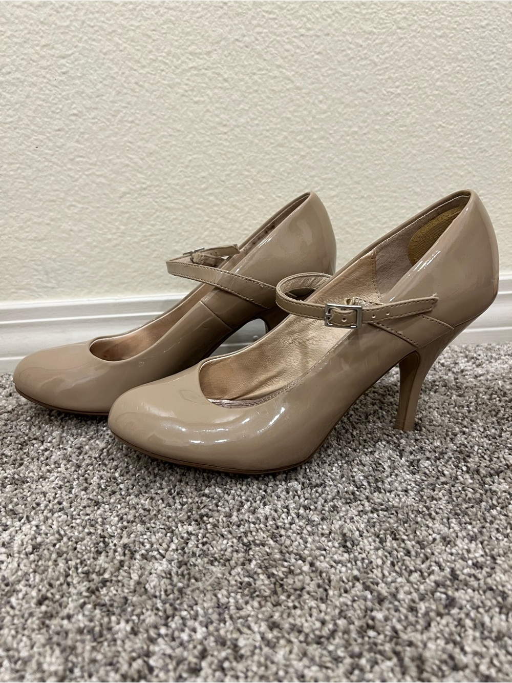 Chinese Laundry Nude Patent Mary Jane Heels